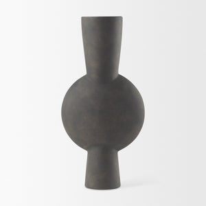 Kaz 8.3L x 3.9W x 16.7H Earthy Brown Ceramic Vase