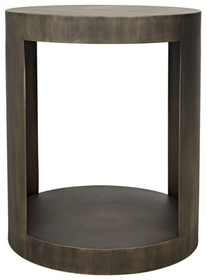 Chrysler Side Table, Steel with Aged Brass Finish