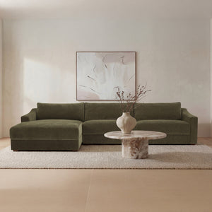 Farrow Sectional in Cedar Green with Left Chaise