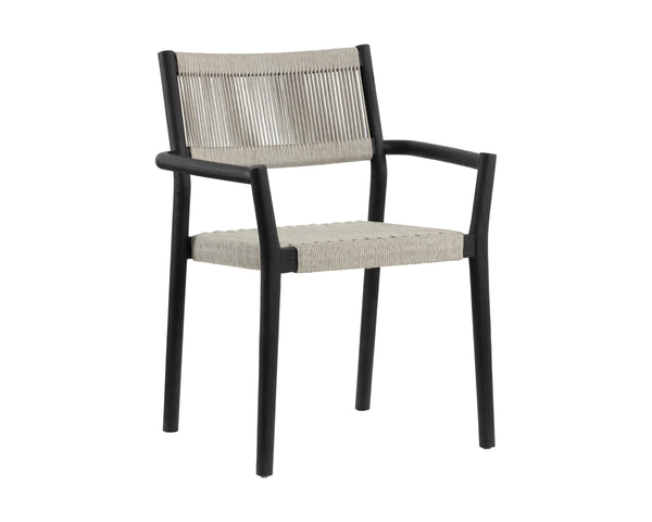 KAVALA STACKABLE DINING ARMCHAIR - CHARCOAL