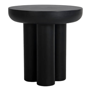 Rocca Side Table in Black Concrete and Iron Frame