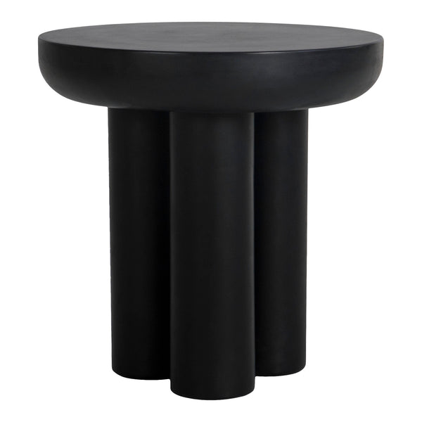Rocca Side Table in Black Concrete and Iron Frame