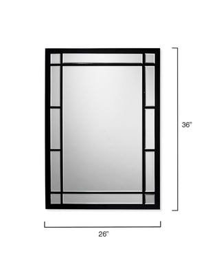 Chelsea Iron Rectangle Wall Mirror, Black