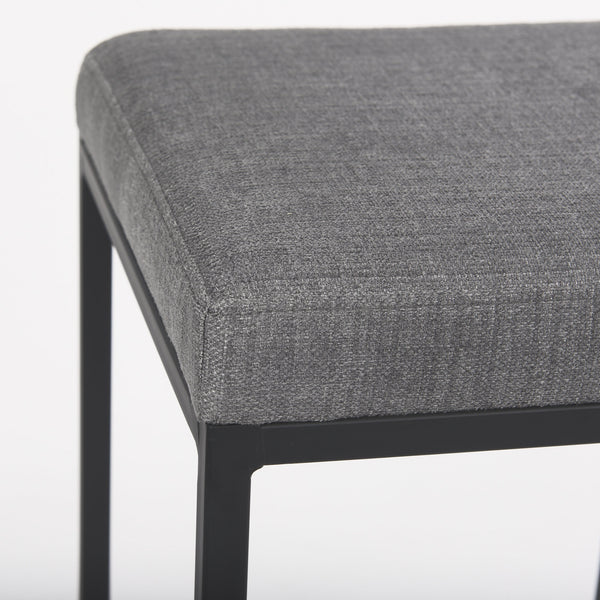 Frodo 16.5L x 16.5W x 29.75H Gray Fabric Seat W/Black Iron Frame Bar Stool