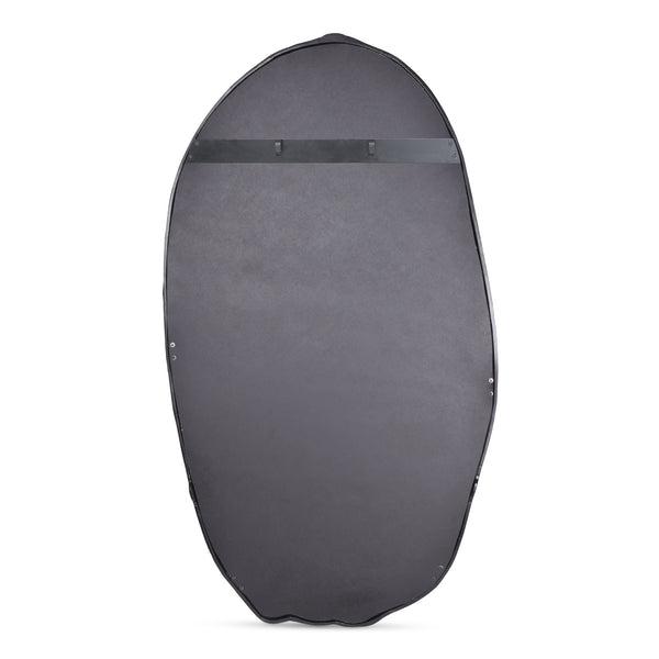 Foundry Oval Mirror Black Aluminum Frame