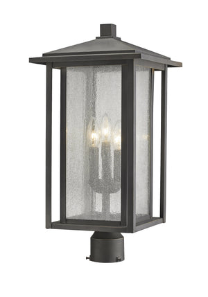 Aspen 3 Light Outdoor Post Mount Fixture in Oil Rubbed Bronze Finish
