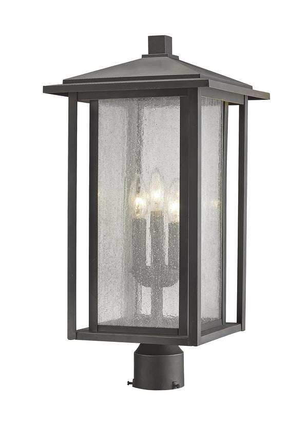 Aspen 3 Light Outdoor Post Mount Fixture in Oil Rubbed Bronze Finish