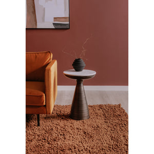 Moe's Font Side Table with White Marble Top