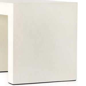 Parish Outdoor End Table In White Concrete