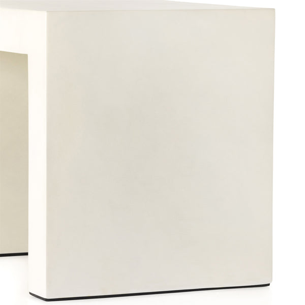Parish Outdoor End Table In White Concrete