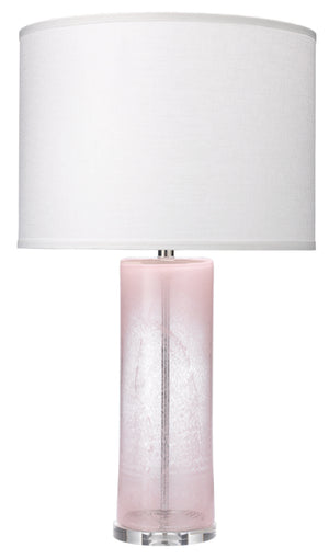 Dahlia Glass Table Lamp with Linen Shade