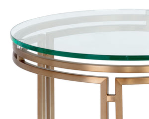 ANDROS END TABLE - ANTIQUE BRASS