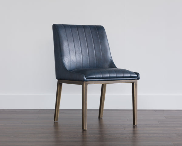 HALDEN DINING CHAIR - RUSTIC BRONZE - VINTAGE BLUE