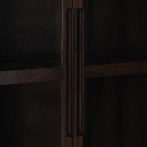 Rogers Solid Wood Tall Cabinet with Glass Doors
