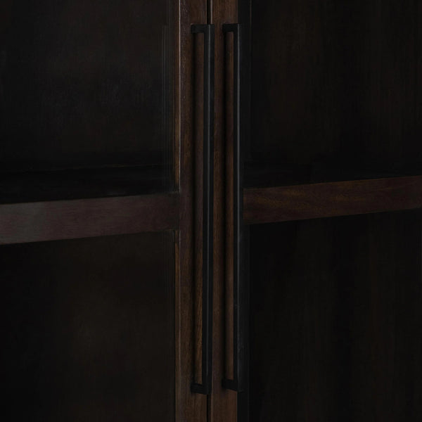 Rogers Solid Wood Tall Cabinet with Glass Doors