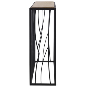 Reed Travertine Console Table