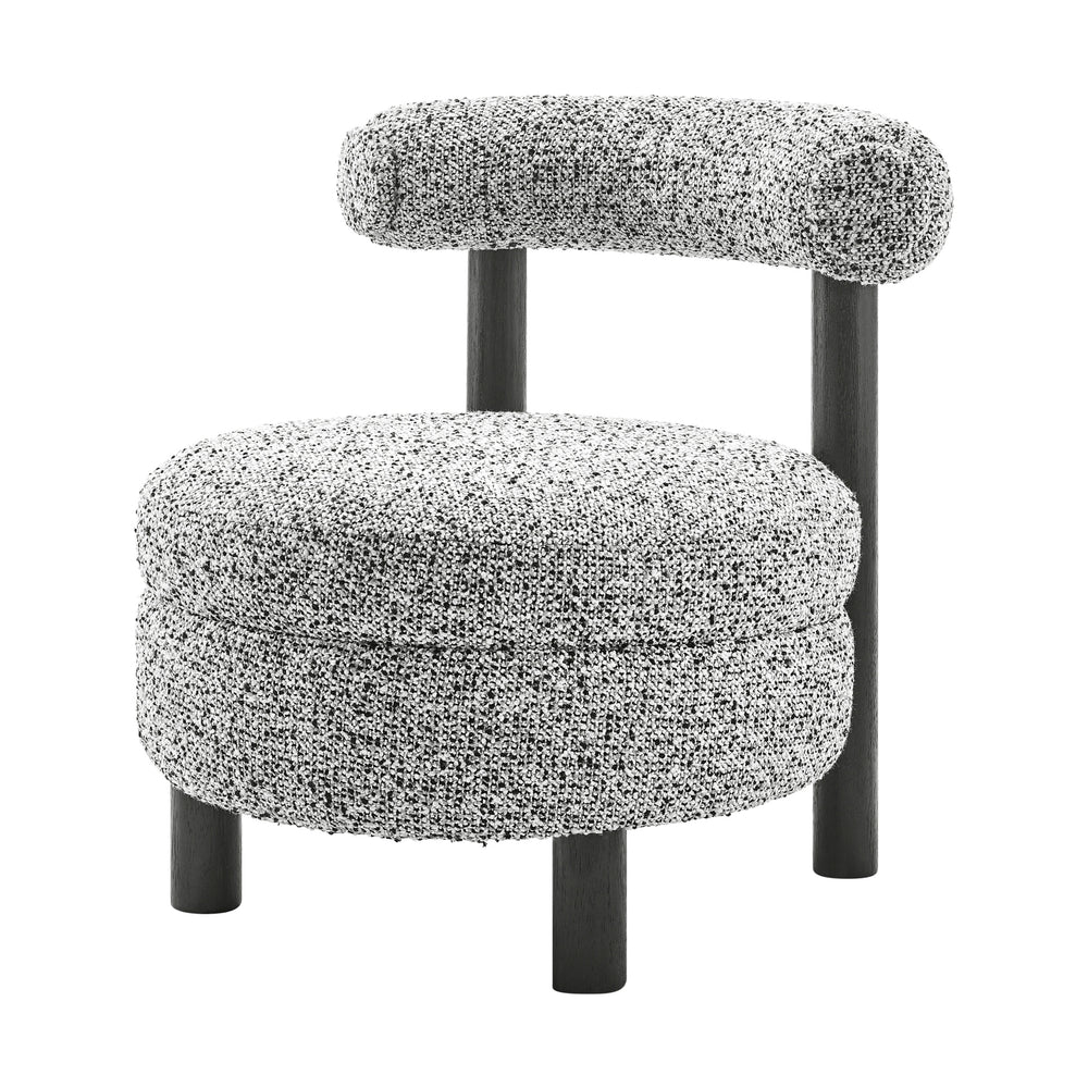 Esther Boucle Accent Chair, Speckled White 