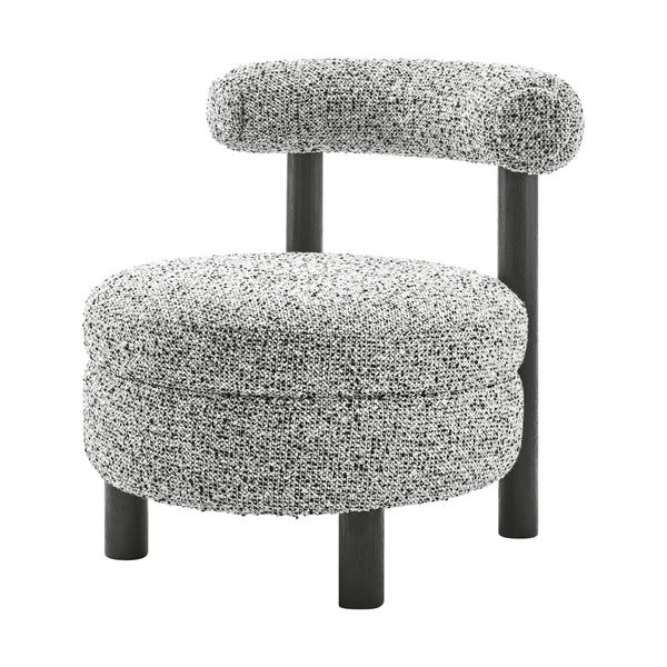 Esther Boucle Accent Chair, Speckled White 