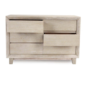 Reece Solid Wood 6-Drawer Dresser - Seashell White