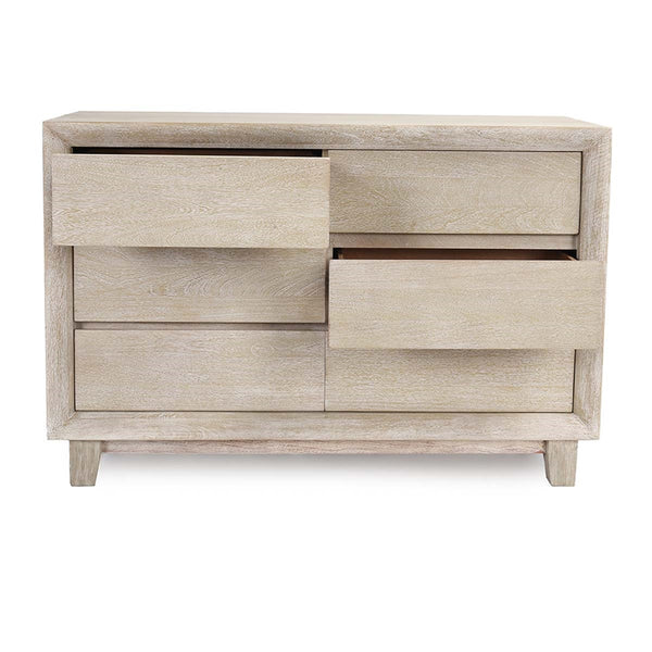 Reece Solid Wood 6-Drawer Dresser - Seashell White