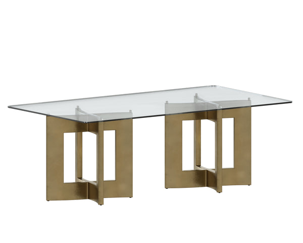 GLASS DINING TABLE TOP - RECTANGULAR - CLEAR - 86.5"