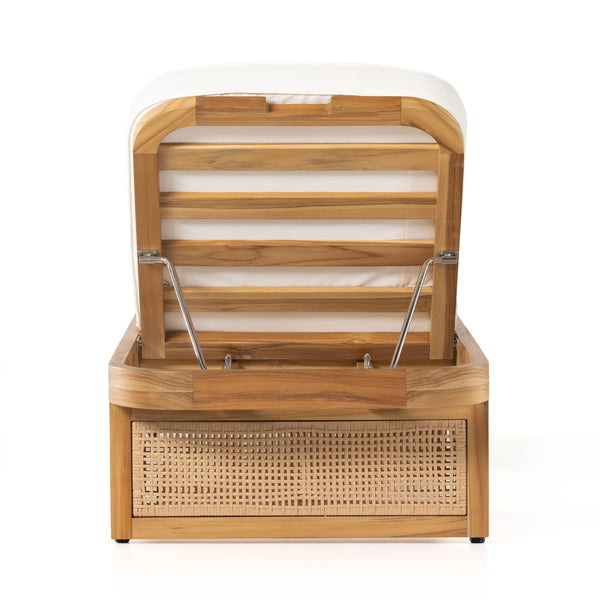 Merit Outdoor Chaise Lounge In Natural Teak