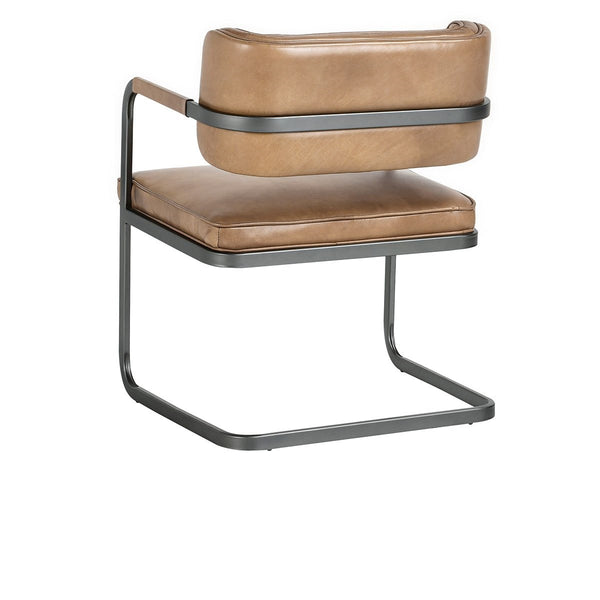 Fonda Leather Dining Chair in Adobe Tan
