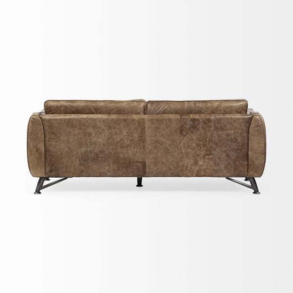 Cobain I 84" Brown Leather Two Seater Sofa