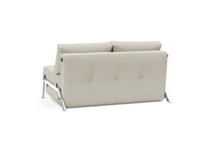 CUBED FULL SOFA BED in MIXED DANCE NATURAL FABRIC WITH Chrome legs 527