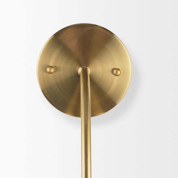 Cybill Brushed Brass w/ White Metal Shade 1-Light Wall Sconce