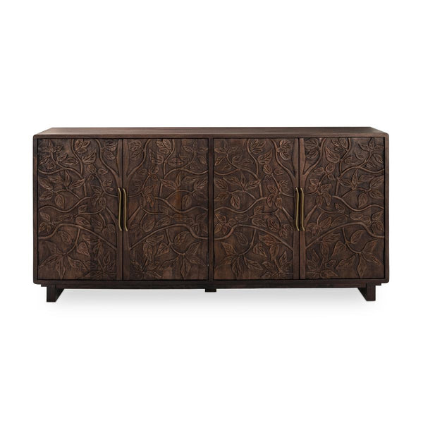 Albero Solid Wood 4-Drawer Buffet in Kona Brown