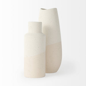 Salar 5.9L x 5.9W x 14.0H Cream Conical Crackled Ceramic Vase