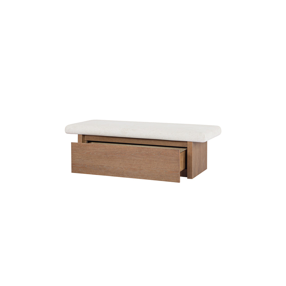 Gemma Storage Bench Oat with Wooden Base