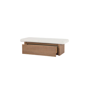 Gemma Storage Bench Oat with Wooden Base