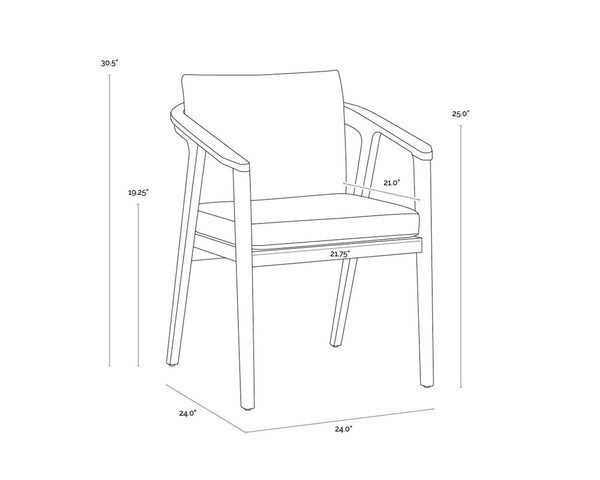 CORALINE DINING ARMCHAIR - PALAZZO CREAM