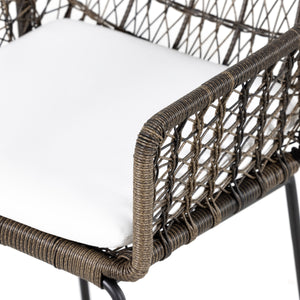 Bandera Outdoor Stool W/Cshn In Grey In Countr