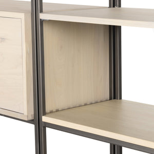 Trey Modular Wall Desk W/ 2 Bookcases - Dove Poplar