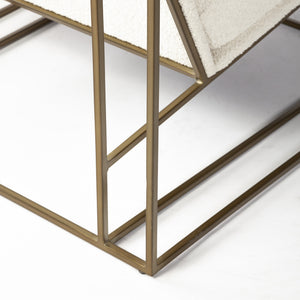 Watson Cream Fabric Wrap Gold Metal Frame Accent Chair