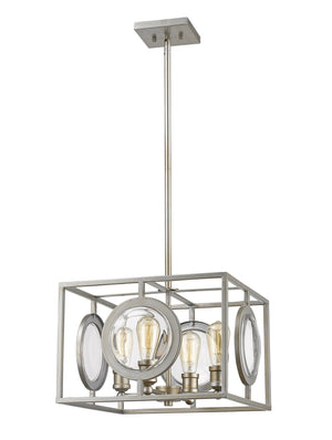 Port 4 Light Pendant in Antique Silver Finish