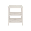 THREE TIER SQUARE SIDE TABLE IN TEXTURED WHITE LINEN