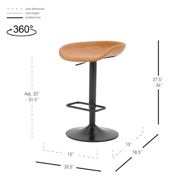 Rogue Gaslift Bar Stool In Vintage Cedar (Set of 2)