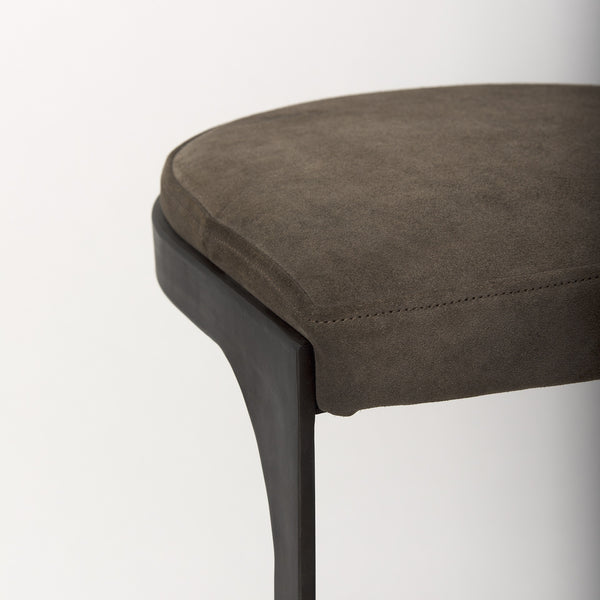 Tyson 17L x 18W x 31H Brown/Gray Suede W/ Metal Frame Bar Stool