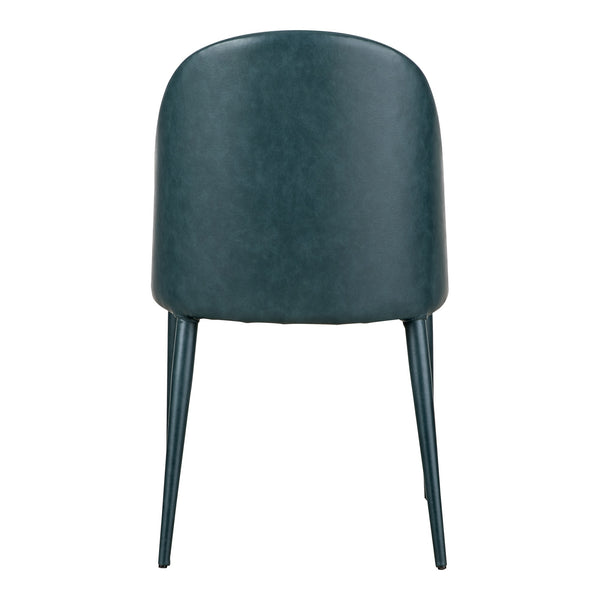 Moe's Burton Dining Chair Set of 2 in Dark Teal Vegan Leather