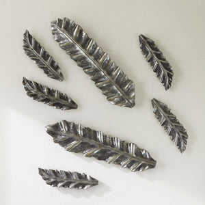 Petiole Wall Leaf, Silver, Small, Version B