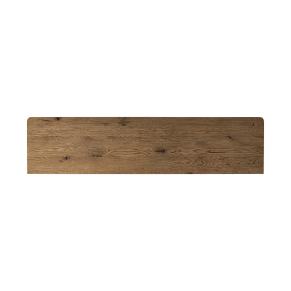 Noeline Media Console In Worn Oak And Worn Oak Veneer And Resawn Worn Oak
