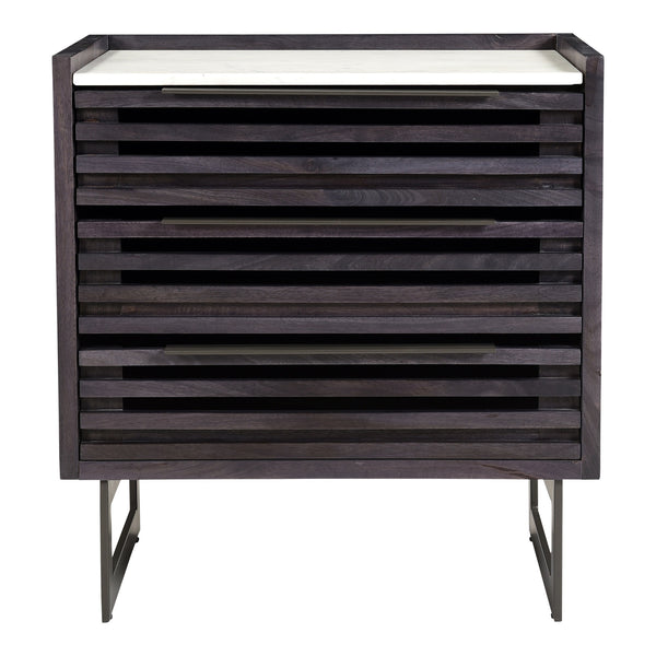 Paloma 3 Drawer Nightstand with Marble Top