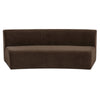 Naomi Concave Sofa in Dark Brown Fabric