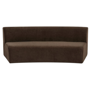 Naomi Concave Sofa in Dark Brown Fabric