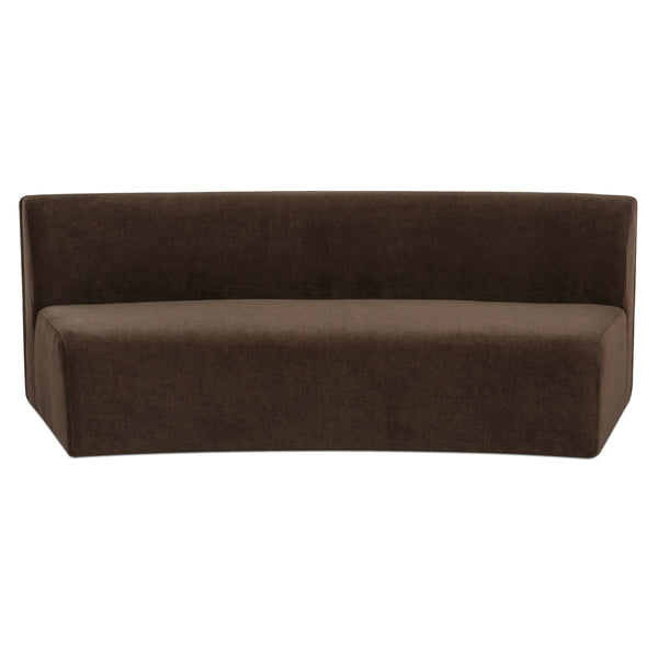 Naomi Concave Sofa in Dark Brown Fabric