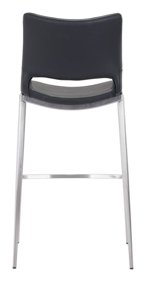 Ace Barstool (Set of 2) Black & Silver